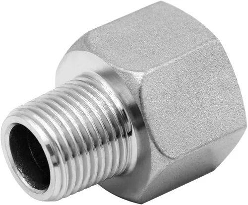 Beduan Accesorio de Tubería de Acero Inoxidable 1/2" NPT Rosca Macho x 1/2" NPT Rosca Hembra Adaptador de Tubería