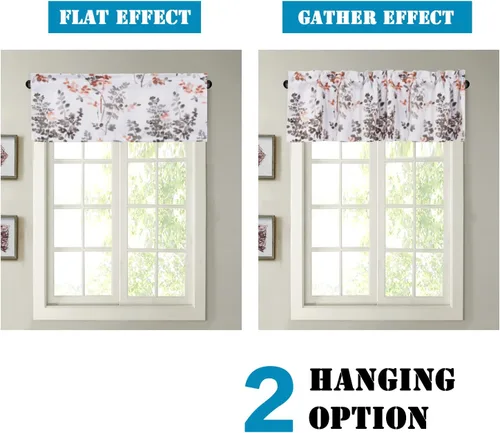 Miniatura 5 de H.VERSAILTEX Cenefa para ventanas de cocina, baño, sala de estar, dormitorio, cenefa opaca con aislamiento térmico y bolsillo para barra, 52