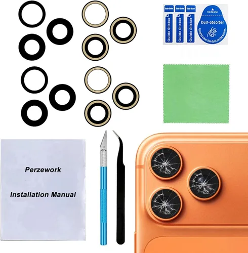 Miniatura 14 de 2 Unidades OEM trasera lente de la cámara trasera reemplazo de cristal para iPhone 13 y iPhone 13 Mini con adhesivo preinstalado y kit de iPhone 13