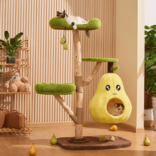 Miniatura 10 de Árbol de ratán para gatos, tejido a mano, moderno, ecológico, con poste rascador para interiores, grande, 60.2 pulgadas de alto, condominio de lujo