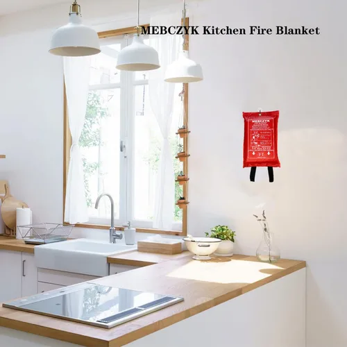 Miniatura 8 de Manta de emergencia para cocina con revestimiento de silicona. Manta ignífuga para el hogar para cocina, campamento, oficina, barbacoa, soldadura