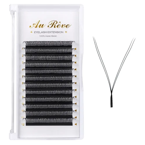 Miniatura 27 de Extensiones de pestañas YY, extensiones de pestañas Y, rizo D, 0.003 in, 0.472 in, bandeja mixta en forma de Y, volumen 4D, pestañas postizas de uso