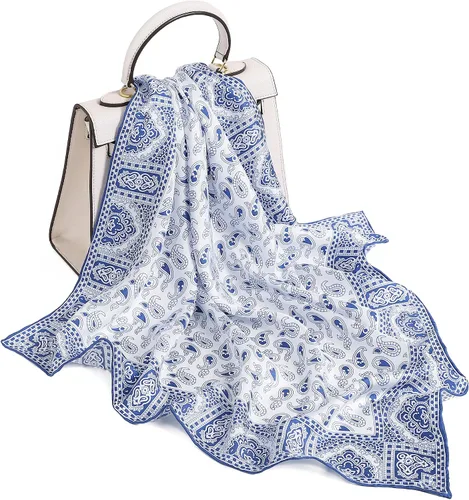 Miniatura 4 de STARWHISPER Bufanda de seda de morera 100% pura, 27 x 27 pulgadas, 0.551 in, bufanda cuadrada para mujer, con embalaje de regalo