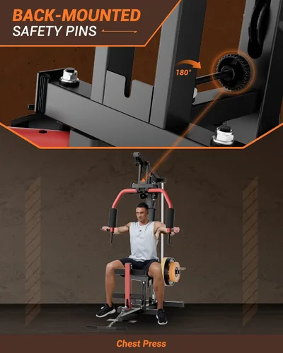 Miniatura 5 de Multifunctional Home Gym Machine, Home Gym Equipment with Leg Press, Full Body Workout Equipment for Strength Training, Max Capacity 400LBS, Fit for