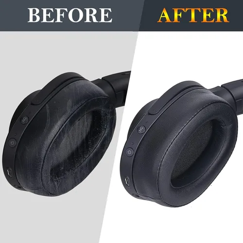 Miniatura 6 de SOULWIT Almohadillas para auriculares Sony WH-H900N (h.Ear on 2) y MDR 100ABN (h.Ear on) Auriculares con cancelación de ruido, almohadillas con Negro