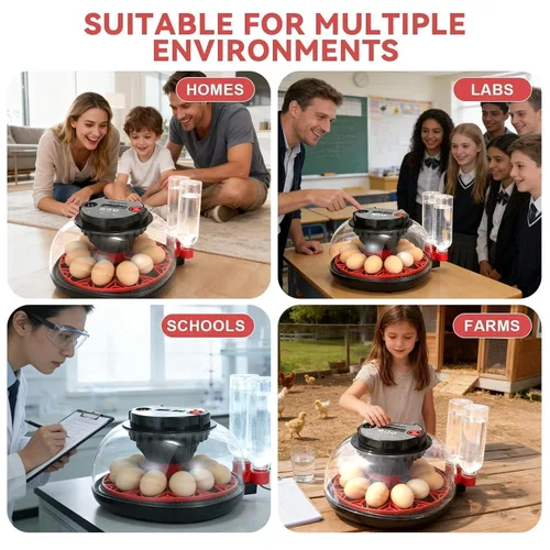 Miniatura 7 de Gen II - Incubadora automática de 12 huevos, humedad de dos etapas con recarga automática y control de temperatura estable, giro automático