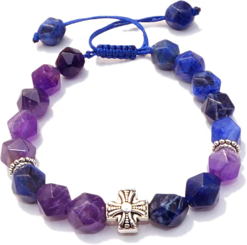 Miniatura 26 de Pulseras de la amistad, pulsera de obsidiana negra arcoíris para mujeres y hombres, 0.394 pulgadas (0.394 in), ojo de tigre, hematita y cristal