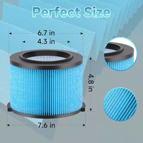 Miniatura 2 de Filtro de repuesto de 3 capas para aspiradora Ridgid VF3500 de 3-4.5 galones WD3050, WD4070, WD4080, WD4522, 4000RV, 4500RV, paquete de 2
