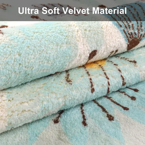Miniatura 3 de Uphome Alfombra Redonda Pequeña de 2' Círculo Tapete de Baño Lindo con Pompones Flecos Diseño Floral de Plantas Alfombras de Baño Lavables Suaves