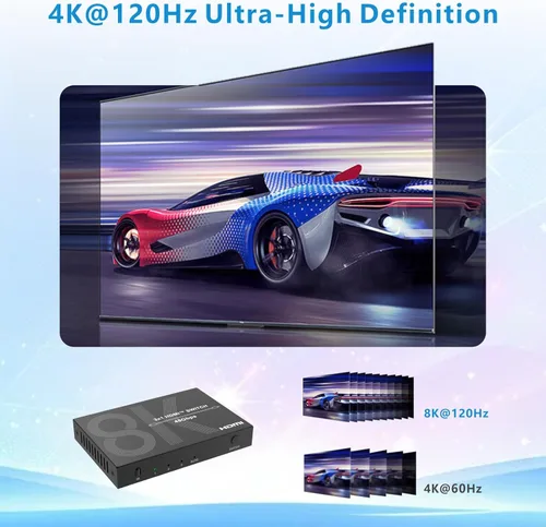 Miniatura 4 de 8K HDMI Switch 3 en 1 Salida 4K @120Hz HDMI Switcher Soporte HDR10+, Dolby Vision, Dolby Atmos, VRR, ALLM, CEC