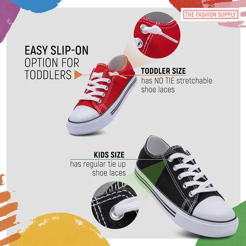 Miniatura 2 de The Fashion Supply Zapatos de lona para niños y niñas - Zapatos de lona transpirables para niños y niñas, tenis de lona para niños y niñas
