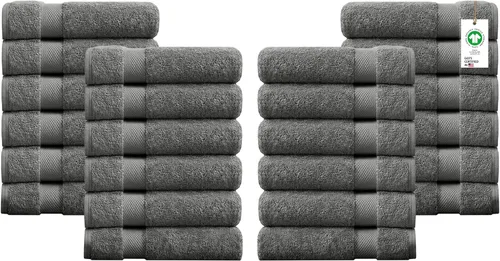 Miniatura 29 de Toallas 100% algodón orgánico de 22.93 oz/m² de felpa al tacto de secado rápido, paquete de 12 toallas de lavado de algodón orgánico, certificado