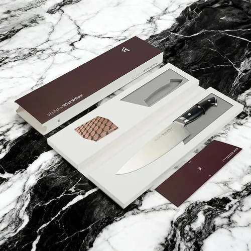 Miniatura 5 de Cuchillo de chef de 8 pulgadas, acero alemán afilado DIN1.4116, cuchillo de cocina multiusos para cortar, cortar en dados y picar, mango ergonómico