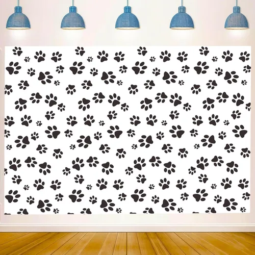 Miniatura 7 de Dibujos animados con temática de pata de cachorro, fondo de fotografía para niños, niños, fiesta de cumpleaños, fondo de foto, baby shower