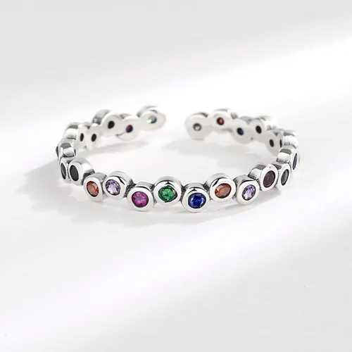 Miniatura 64 de Anillo de plata 925, anillos de plata ajustables para mujer, anillos de pulgar abiertos, anillos de circonio, anillos ajustables, anillos abiertos