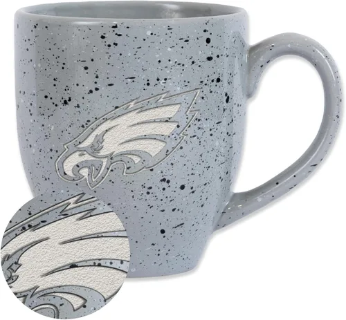 Miniatura 45 de Rico Industries - Taza de café de cerámica con grabado láser de color del equipo de fútbol de la NFL, 16 oz