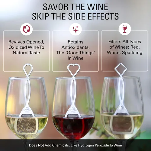 Miniatura 5 de PureWine - Filtros de varita rosa histaminas y sulfitos, puede reducir y aliviar las alergias y sensibilidades al vino, purificador airea el sabor