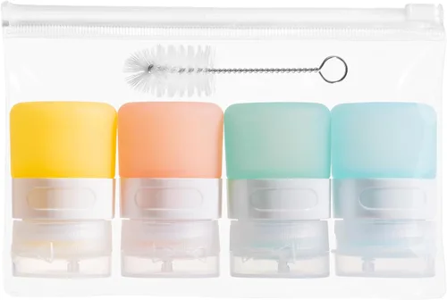 Miniatura 25 de MICEBAY Botellas exprimibles de condimentos para salsas, mini recipiente de silicona para aderezo de ensalada de 1 onza para llevar con bolsa