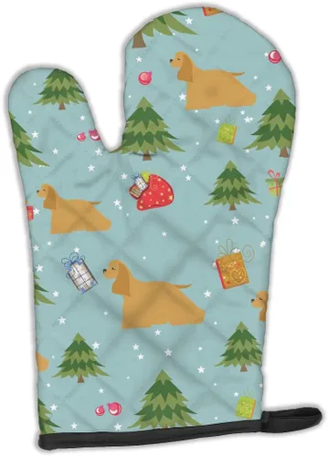 Miniatura 124 de Caroline's Treasures BB4872OVMT - Guante de horno de Navidad Affenpinscher resistente al calor, grueso para sartenes calientes y horno, manopla
