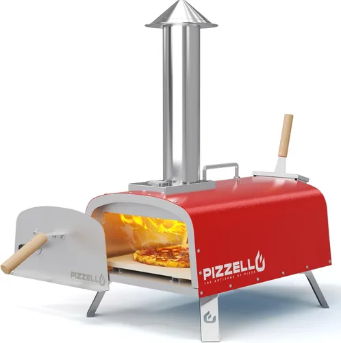 Miniatura 11 de PIZZELLO Horno de pizza de 16" para exteriores de propano y leña Multi-combustible horno de pizza grande de acero inoxidable con quemador de gas