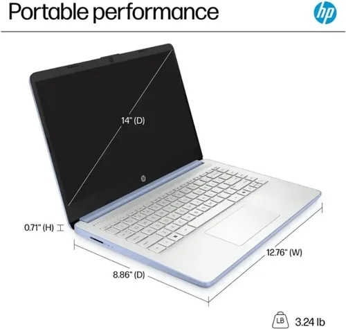 Miniatura 8 de HP 14 Laptop ultraligera para estudiantes y hogar (LED de 14 pulgadas, Office 365 de 1 año, Intel N150 de 4 núcleos (>N4120), 4 GB de RAM, 128 GB