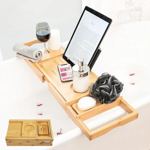 Bandeja Plegable para Bañera - Bandeja de Baño Expandible para Bañera | Bandeja de Bañera Segura y Antideslizante para Accesorios de Baño, Set de