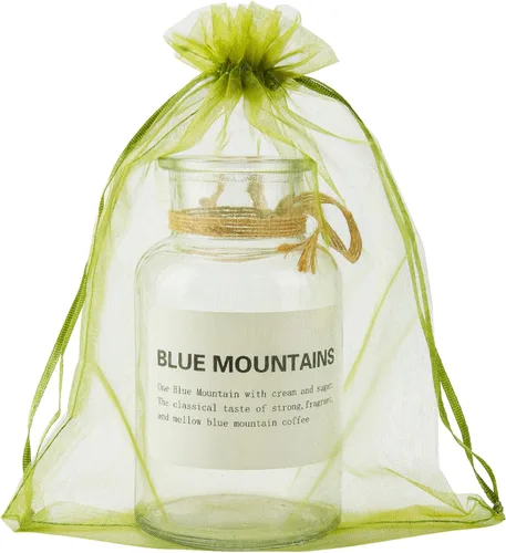 YunKo 50 bolsas de protección de frutas de organza de 6 x 9 pulgadas, redes para árboles frutales, bolsas de regalo de malla con cordón para Verde
