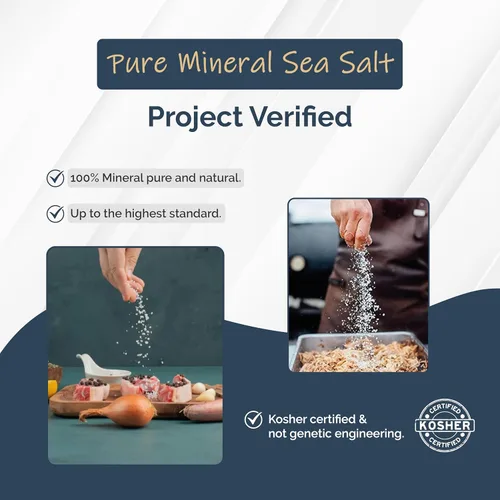 Miniatura 4 de All Goods - Sal marina mineral – 16 onzas de grano grueso, 100% natural, cosechada a mano, rica en más de 90 minerales esenciales, 30% menos