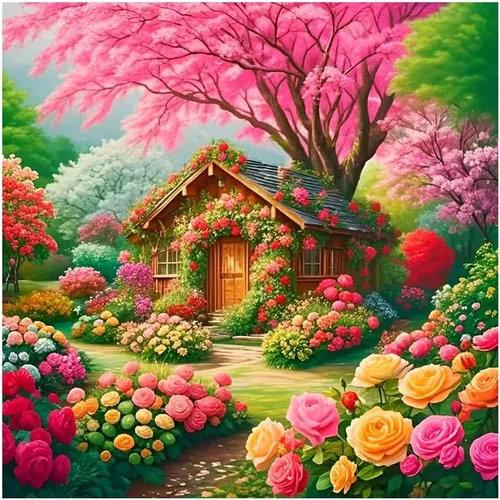 Miniatura 13 de hill froeistung Cascadas 5D, Puesta de Sol, Montaña, Lago, Bosque Kits de Pintura de Arte de Diamantes para Adultos, Paisaje Natural de Taladro HF004