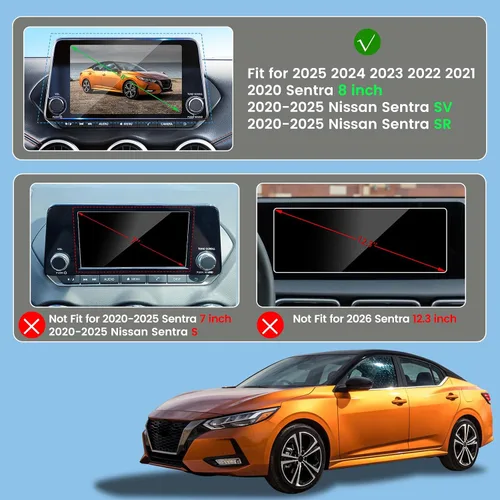 Miniatura 2 de GFJNFG 2025 Sentra Protector de pantalla para Nissan Sentra 2020-2023 2024 2025 Protector de pantalla de 8 pulgadas para Nissan Sentra SR SV