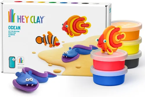 Miniatura 16 de HEY CLAY Colorido modelado de arcilla seca al aire para niños 6 latas con divertidas instrucciones interactivas aplicación - Actividades para niños