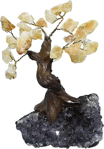 Miniatura 2 de Decoración de árbol de cristal natural, decoración de escritorio con piedras de chakra de cristal citrino, árbol de piedras preciosas con cristales