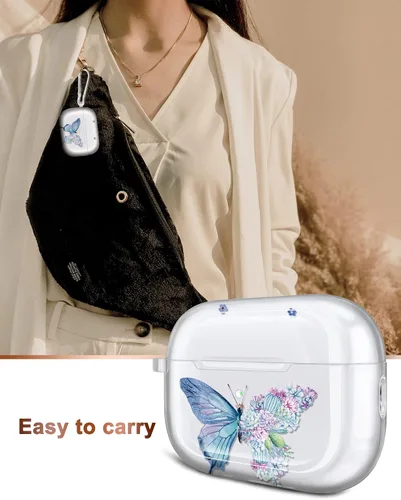 Miniatura 6 de Funda diseñada para AirPods 3, funda de mármol con purpurina brillante, protección completa, accesorios de piel de TPU para mujeres y niñas con azul