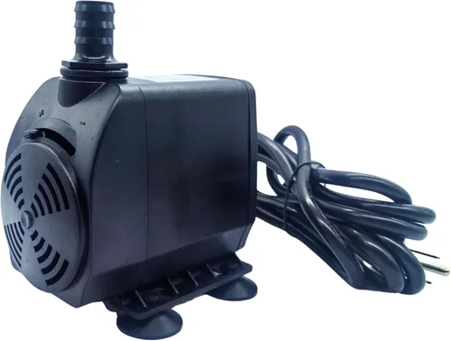 Teamson Home Bomba de agua sumergible ajustable de 635 GPH de 50 W con un cable de alimentación de 6 pies y 3 boquillas diferentes para peceras,