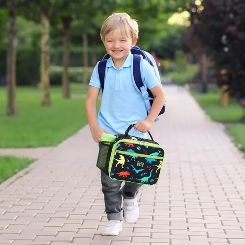 Miniatura 7 de Lonchera Térmica para Niños - Lonchera Reutilizable para Niños con Soporte para Botella de Agua, Bolsa de Almuerzo para Niños Pequeños para Un