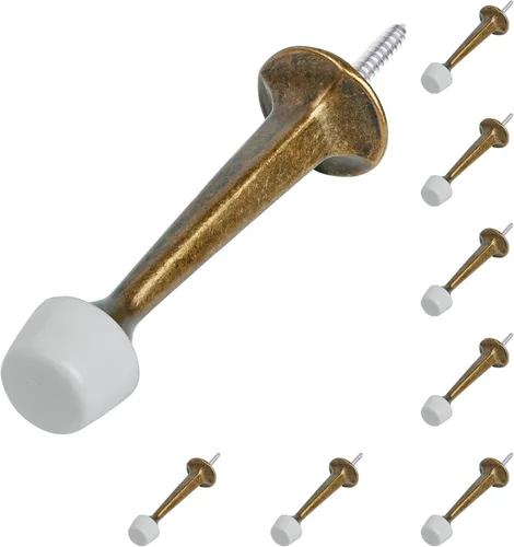 Miniatura 38 de HOMOTEK Paquete de 20 topes de puerta rígidos sólidos resistentes con punta de goma suave, tope de puerta fundido de zinc para proteger la pared