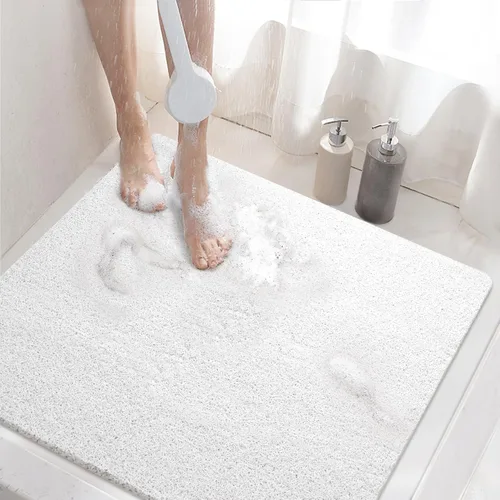 Miniatura 12 de HITSLAM Tapete de ducha antideslizante, tapete de bañera antideslizante de 24 x 32 pulgadas con drenaje, tapete de baño de ducha de PVC suave