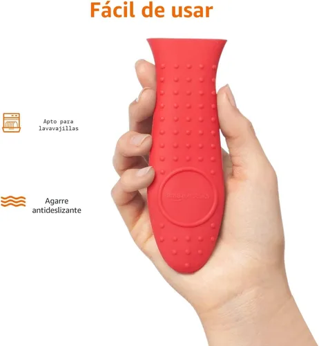 Miniatura 2 de Amazon Basics Soporte de silicona para olla, sartén caliente, funda rectangular para cocina, color rojo, 5.6 pulgadas de largo x 1.9 pulgadas