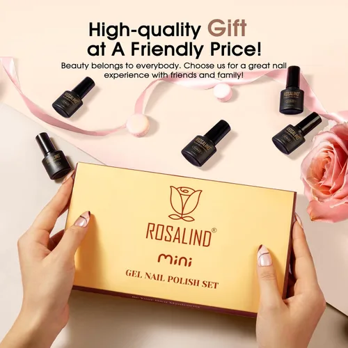 Miniatura 7 de ROSALIND - Juego de esmaltes de uñas en gel, 12 colores, blanco, nude, marrón, esmalte de uñas semipermanente, juego de esmaltes de uñas en gel