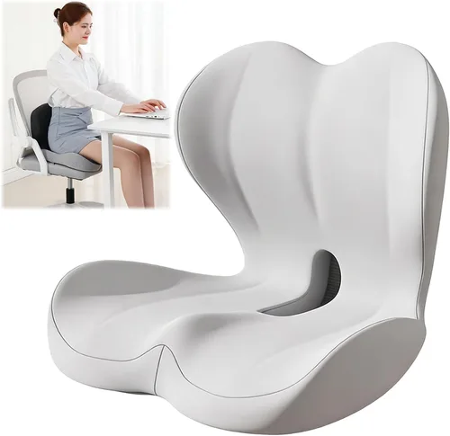 Miniatura 13 de Cojín ortopédico, cojín de asiento para silla de oficina y automóvil, cojines ergonómicos de espuma viscoelástica en forma de L, soporte lumbar