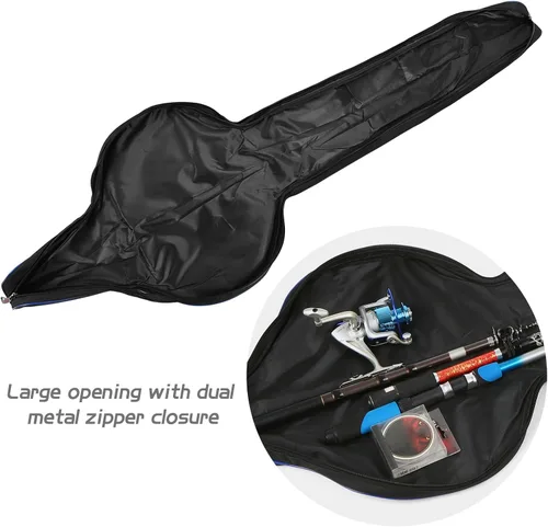 Miniatura 3 de Bolsa para caña de pescar – Funda protectora de caña y carrete de 63 pulgadas, funda plegable portátil, almacenamiento y organizador de aparejos