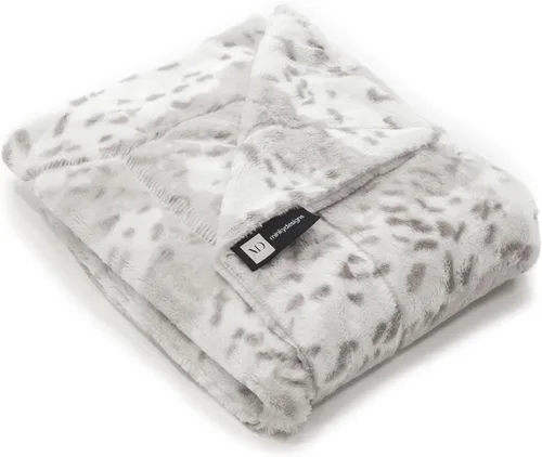 Minky Designs Arctic Lynx Minky Blanket – Manta ultrasuave de piel sintética para sofá, cama y hogar – Esponjosa, cálida y lujosa – Colección Posh
