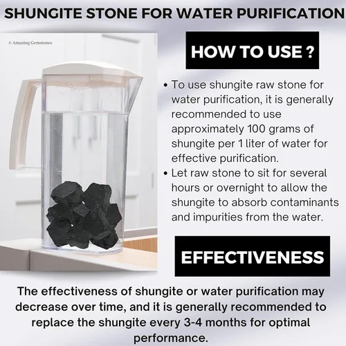 Miniatura 5 de Piedras de Shungite Crudas de Amazing Gemstone, Piedras de Cristal de Shungite Real para Purificación de Agua - 30-70mm Piedra Shungite Original