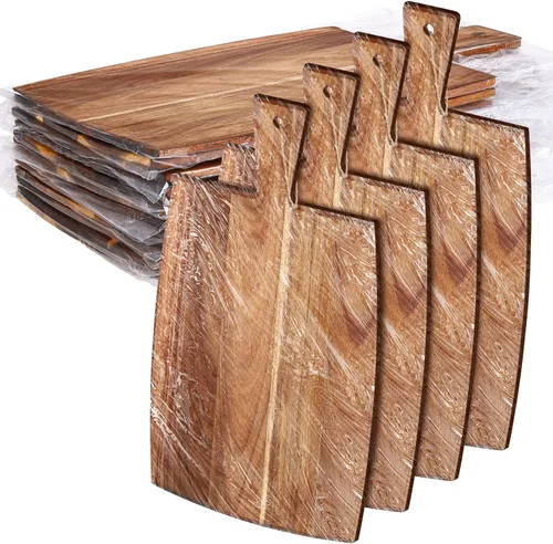 Miniatura 13 de Patelai Juego de 12 Tablas de Cortar de Madera con Asas, Tablas de Cortar Grandes para Servir en la Cocina, Tablas de Cortar Simples a Granel