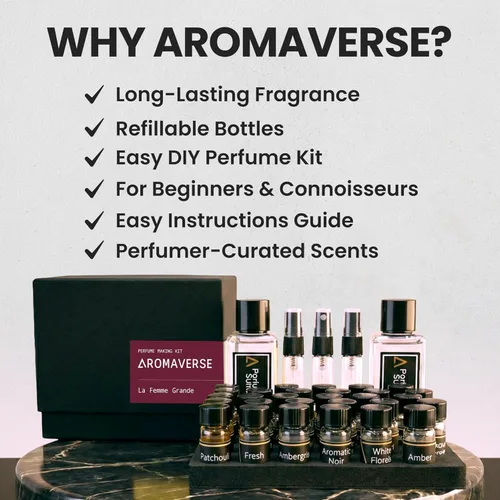 Miniatura 8 de La Femme Grande Kit de fabricación de perfumes: haz tu propio kit de perfume para mujeres y hombres con 30 ingredientes aromáticos, botellas