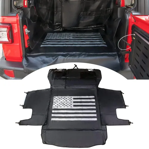 Miniatura 7 de Forro para maletero de perro para Jeep, protector de carga Oxford resistente al agua para Wrangler JK JL 2007-2026 de 4 puertas, antideslizante
