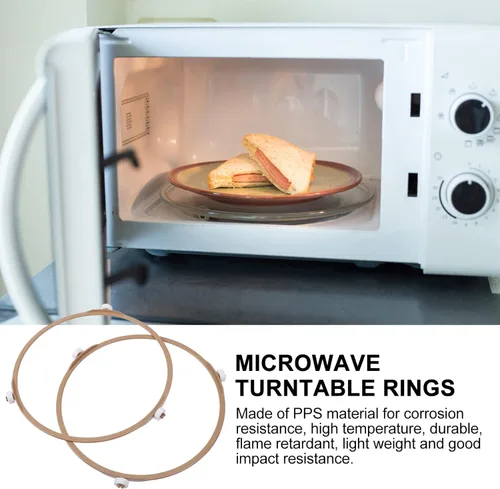 Miniatura 4 de SOLUSTRE Bandeja de microondas, 2 piezas, soporte para plato giratorio de microondas, anillo giratorio de microondas, soporte de bandeja de 7