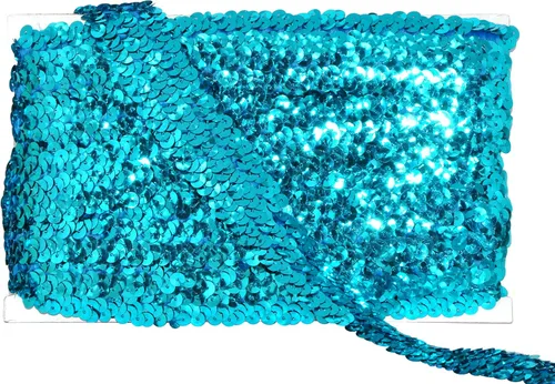 Miniatura 21 de Mandala Crafts Cinta elástica de lentejuelas – 1.5 pulgadas, ribete elástico de lentejuelas amarillas para coser diadema de vestido, 10 yardas