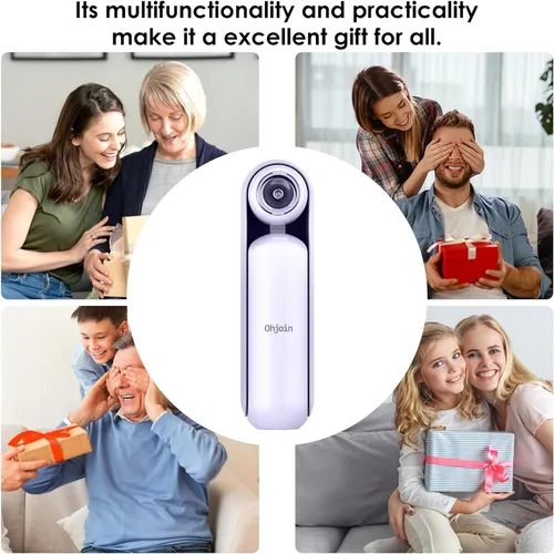 Miniatura 6 de Ohjoin Mini ventilador de mano portátil 4 en 1, ventilador de viaje plegable personal, pequeño ventilador de mano para pestañas faciales, recargable