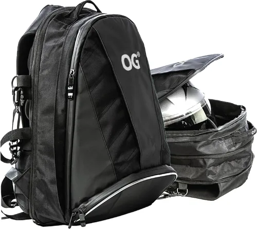 Miniatura 9 de Mochila de Motocicleta Original OG Negra Expandible, Bolsa para Casco de Moto, Correa para Casco